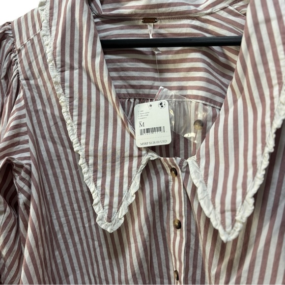 NWT Free People Cotton Striped Top M - Picture 5 of 12